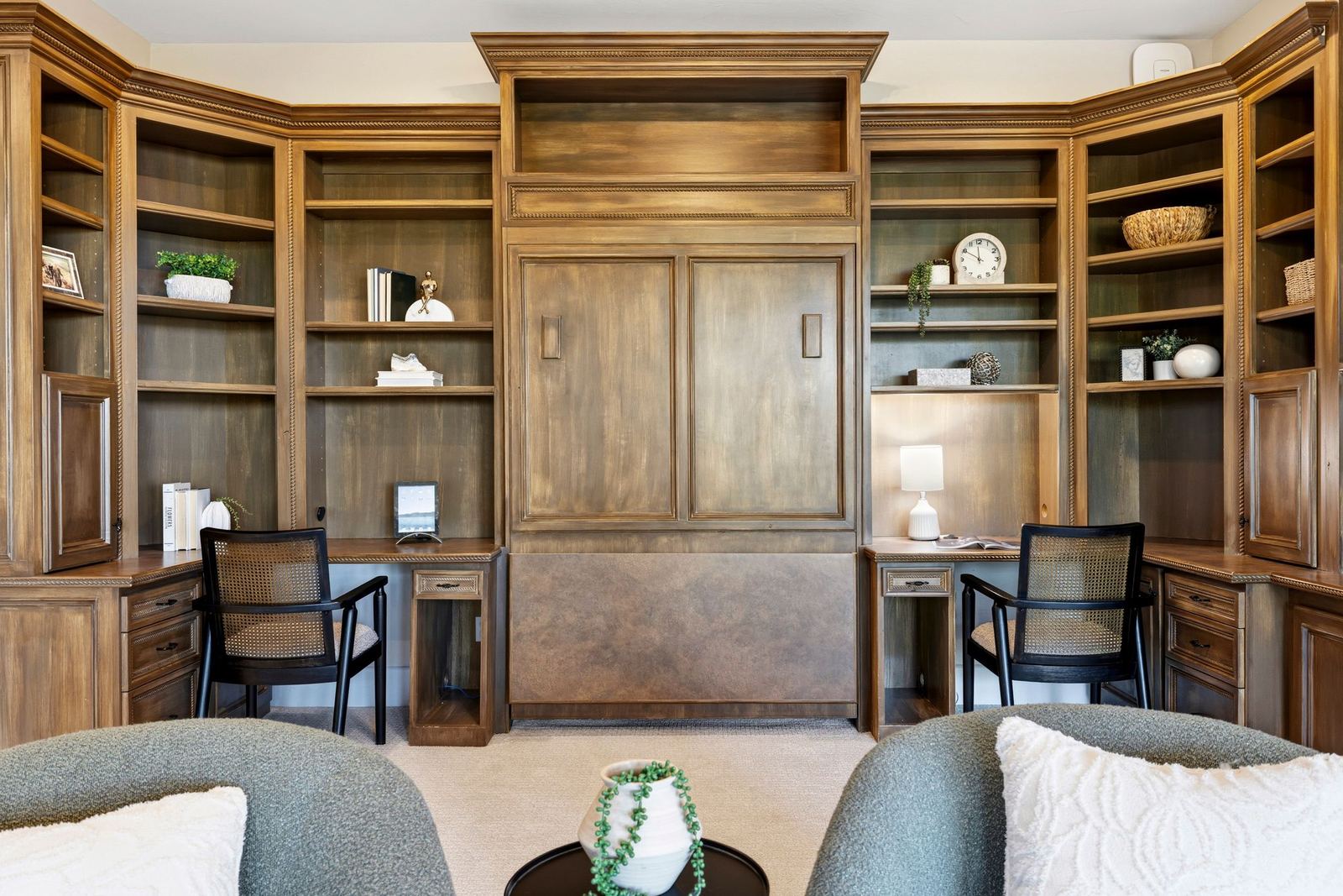 Kids' lounge built-ins and Murphy bed